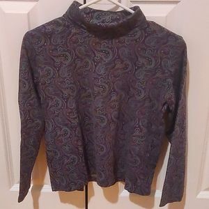 Lands End Paisley Turtleneck